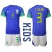 Brasilien Thiago Silva #3 Barnkläder Borta matchtröja till baby VM 2022 Kortärmad (+ Korta byxor) Billigt